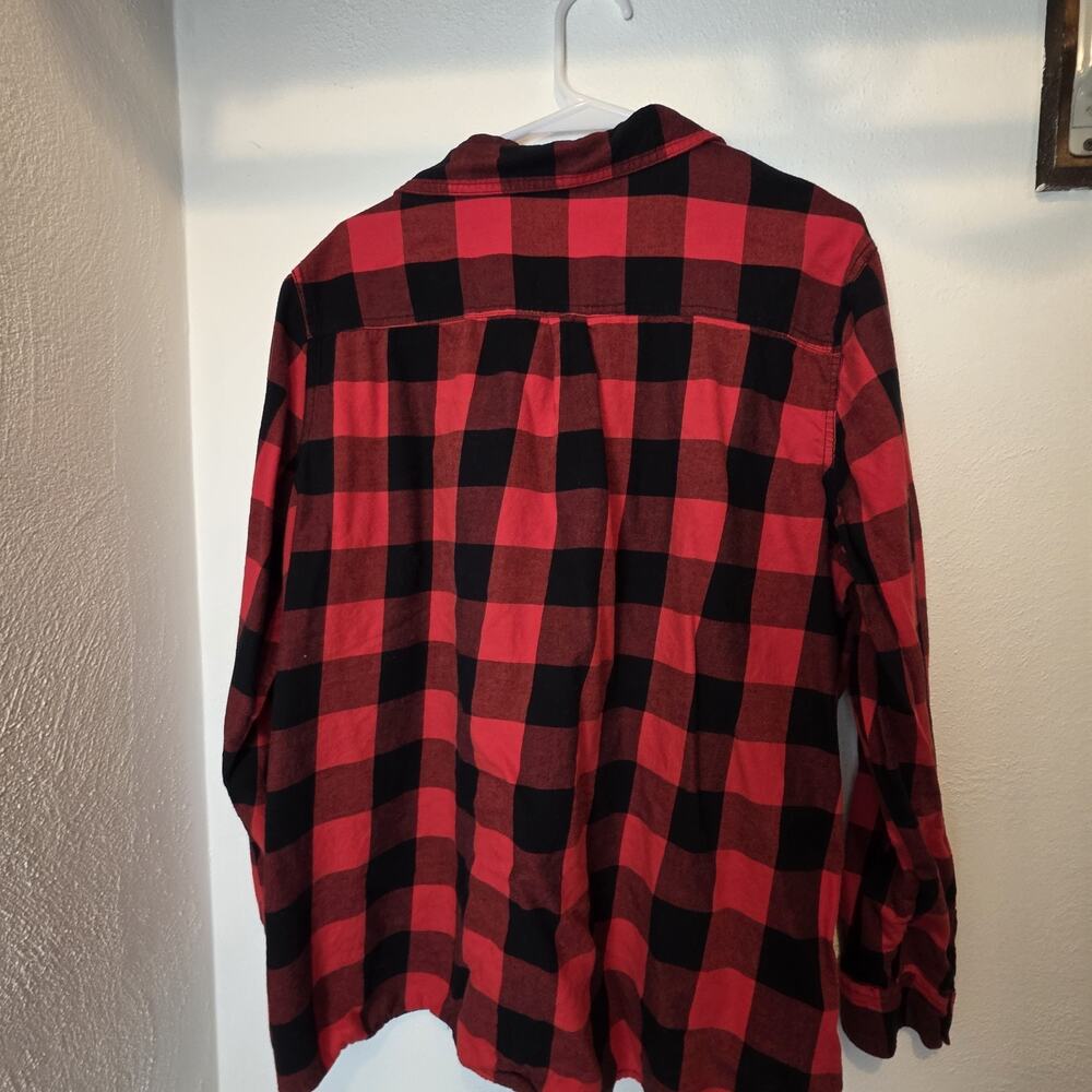 Old Navy Classic Shirt Women's XXL Red/Black Plaid Flannel Button-Up - Picture 6 of 6